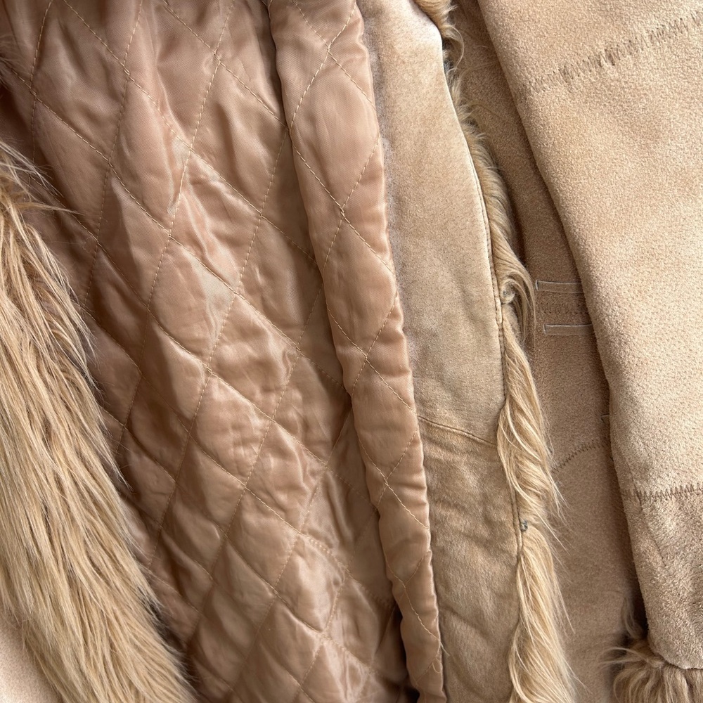 Penny Lane (Giacca) Vintage Leather Coat with Faux Fur Trim - Picture 8 of 10